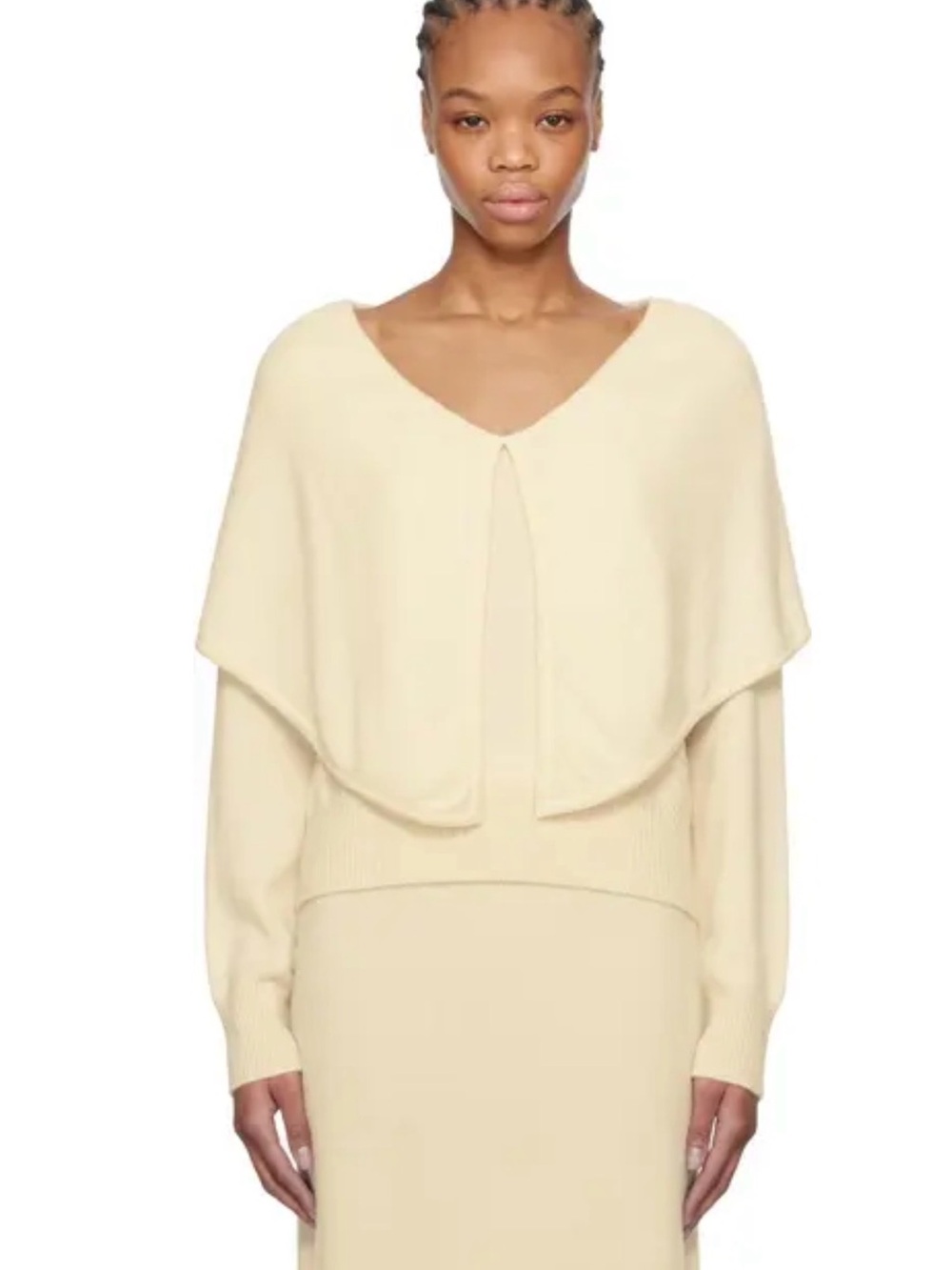 TOVE V-Neck Cashmere Cream Women's Sweater